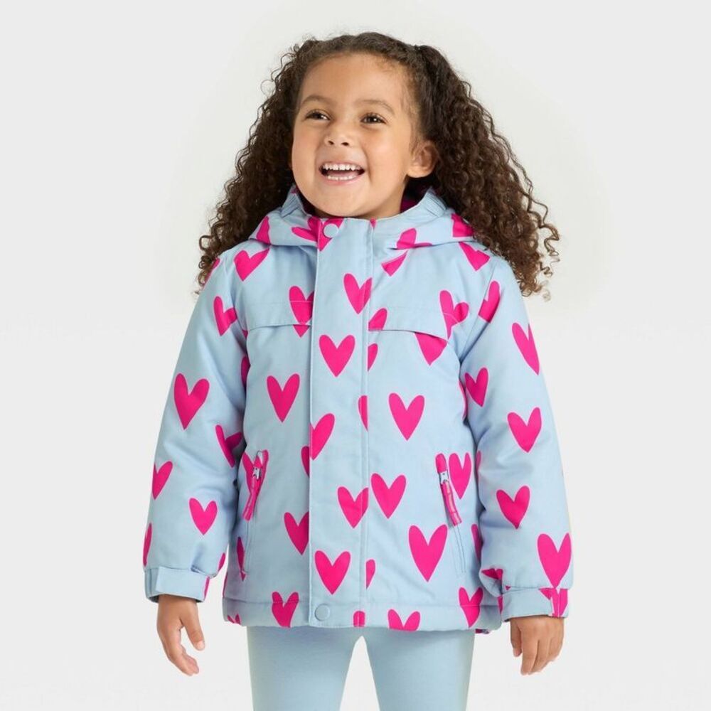 Toddler Girls' Hearts 3-in-1 Snowplay Jacket - Cat & Jack Light Blue 3T